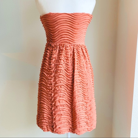 Zara Pleated strapless Mini Dress. Sz:L - Picture 1 of 7